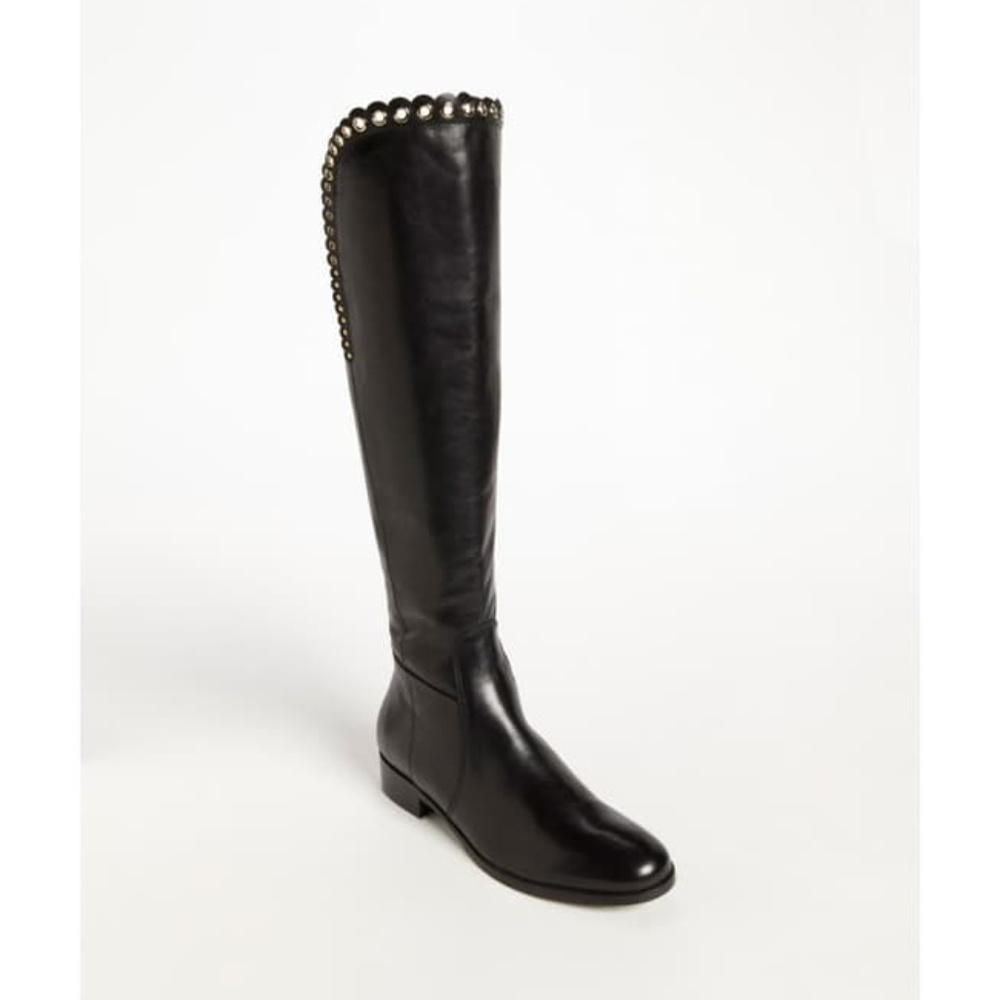 L.K. Bennett made in Italy Over the Knee OTK Boots Lace trim